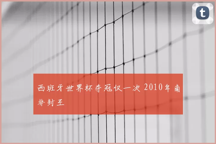 西班牙世界杯夺冠仅一次 2010年南非封王