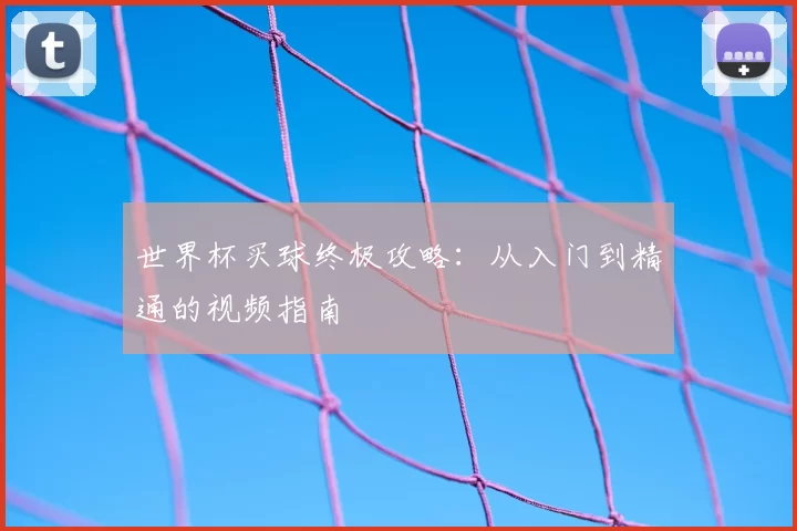 世界杯买球终极攻略:从入门到精通的视频指南